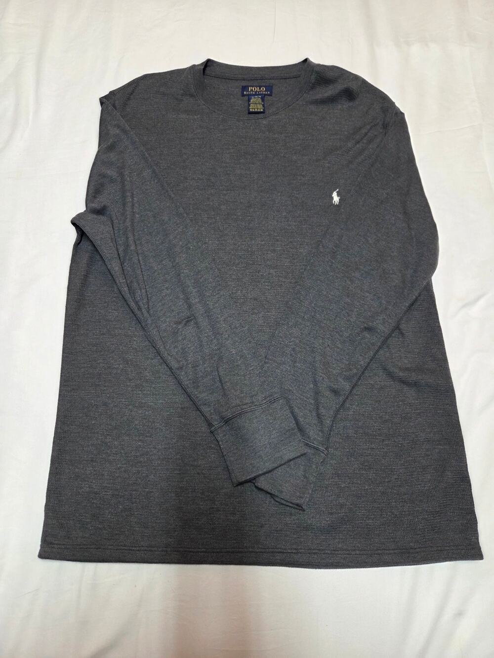 Polo by Ralph Lauren Men's Long Sleeve Crewneck Shirt - Charcoal Gray